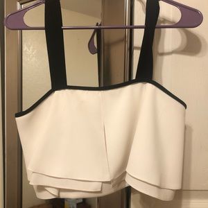 Zara black and white cropped top